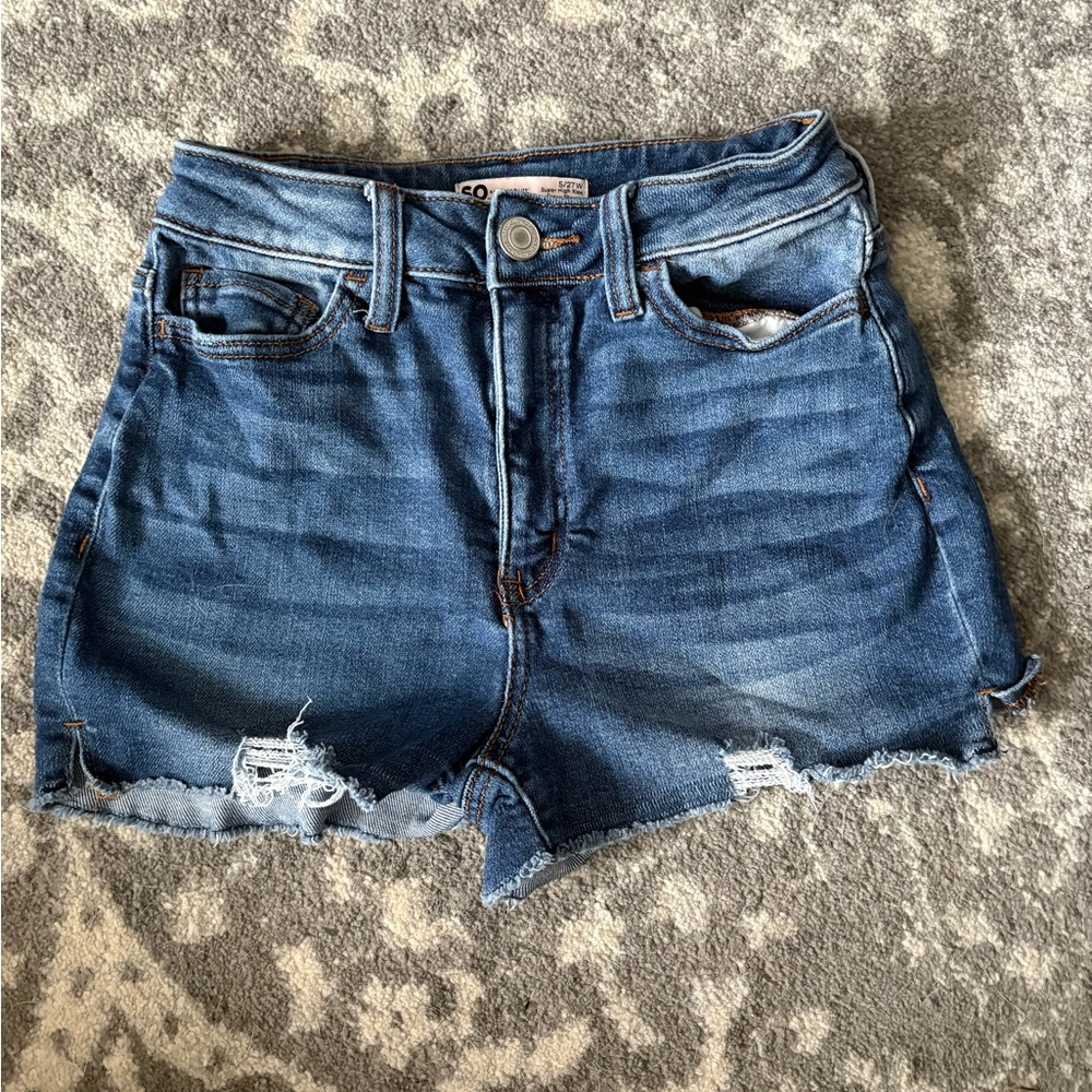 SO size 5 super high rise curvy shortie shorts